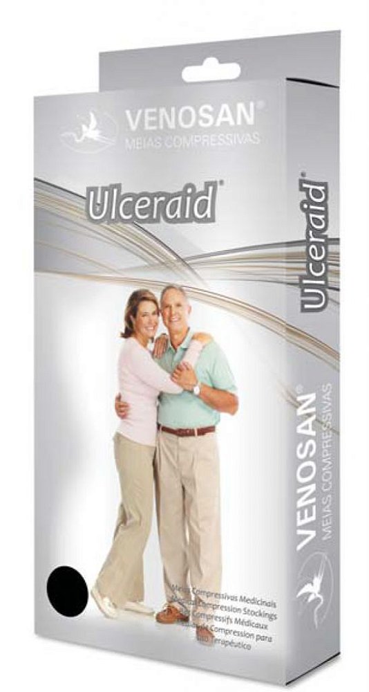 Meias Venosan Ulceraid Panturrilha 30-45mmHg Branco e Bege