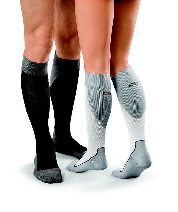 Meias JOBST® Sport 20-30 mmHg Panturrilha Preta com Cinza