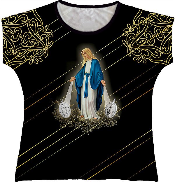 Blusa Feminina bata Nossa Senhora das Graças Rainha do Brasil