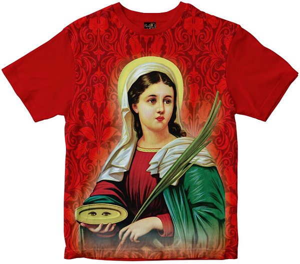 Camiseta Santa Luzia Rainha Do Brasil Rainha Do Brasil Camisetas Religiosas