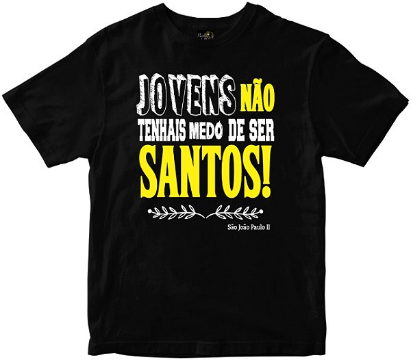 Camiseta Jovens Santos preta Rainha do Brasil