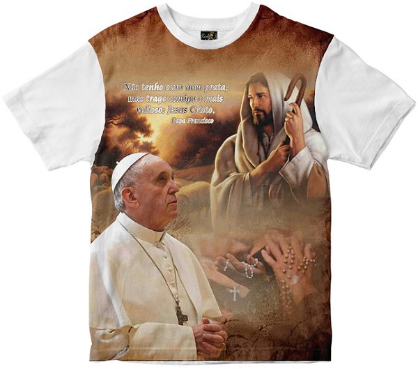 Camiseta Papa Francisco Rainha do Brasil
