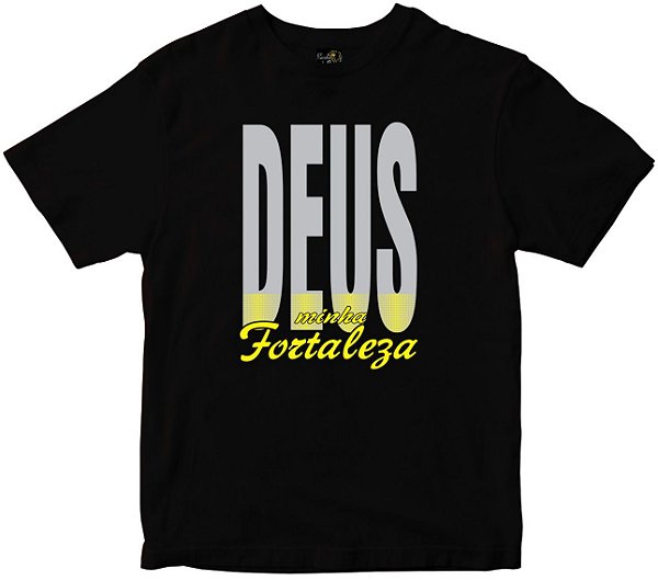 Camiseta Deus minha fortaleza preta Rainha do Brasil