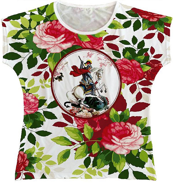 Blusa Feminina bata São Jorge Rainha do Brasil