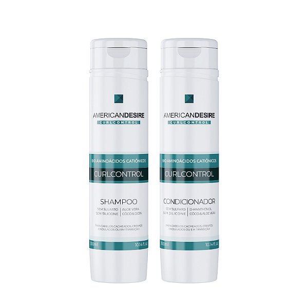 Kit Shampoo 300ml + Condicionador 300ml Curl Control Linha Cachos American Desire