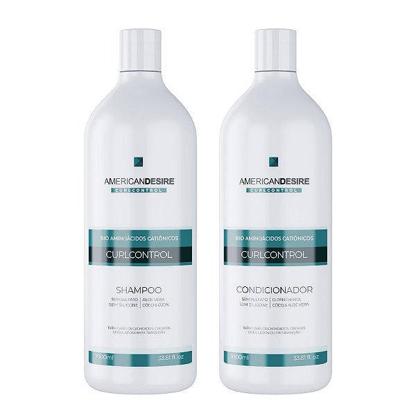 Kit Shampoo 1000ml + Condicionador 1000ml Curl Control Linha Cachos American Desire
