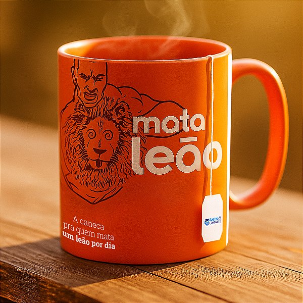 Caneca Mata Leão em Cerâmica 325ml, Presente Criativo e Estampa Exclusiva