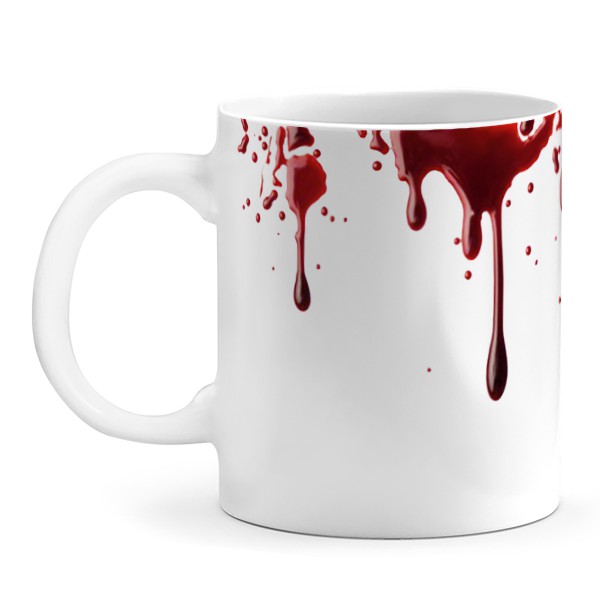 Caneca com Sangue Escorrendo Sangrenta em Cerâmica 325ml Presente Criativo para impressionar