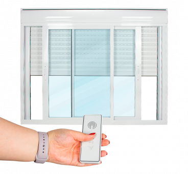 JANELA VENEZIANA ALUMINIO BR C/PERSIANA 2 FL MOVEIS C/CONTROLE REMOTO 150X120X10CM