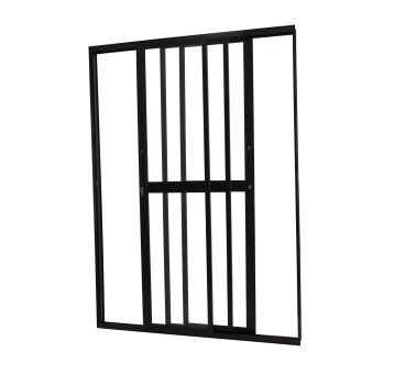 PORTA DE CORRER 03 FOLHAS MOVEIS ALUMINIO BLACK EXCELLENCE 210X200X12 VIDRO INCOLOR