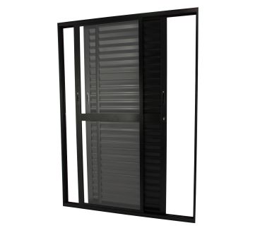 PORTA BALCÃO VENEZIANA 3 FOLHAS MÓVEIS ALUMINIO BLACK EXCELLENCE 210X150X12