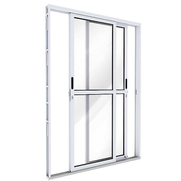 PORTA RIOBRAS ALUMINIO DE CORRER LATERAL 2 FOLHAS MOVEIS A150.0 213X150X10,5CM