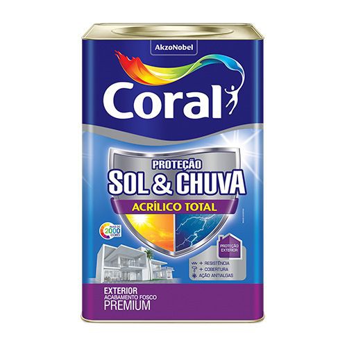 TINTA CORAL ACRILICO TOTAL FOSCO 18LTS- ESCOLHA AS CORES