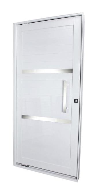 PORTA CRV ALUMINIO PIVOTANTE LINHA NOBRE C/ PUXADOR RETO 40CM  BRANCA 215,5X100X10,5CM