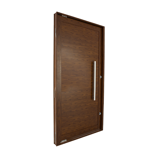 PORTA CRV LAMBRI PIVOTANTE ALUMINIO AMADEIRADA LINHA NOBRE 227X115X10,5CM PUXADOR RETO