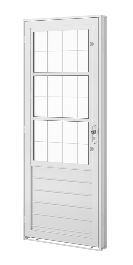 PORTA POSTIGO AÇO C/G QUAD BRANCA 215X85X12 ESCOLHA OS LADOS