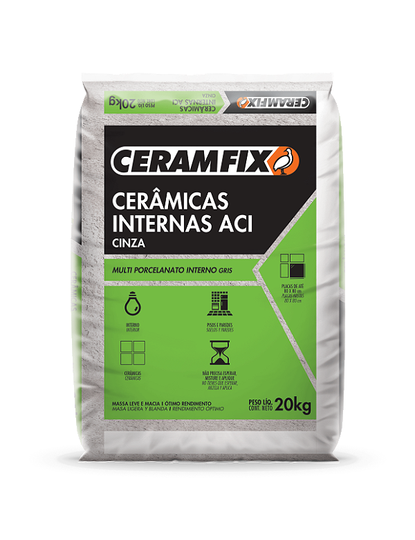 ARGAMASSA CERAMFIX ACI USO INTERNO 20KG CINZA