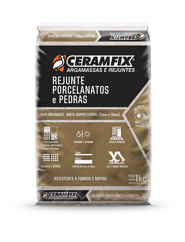REJUNTE CERAMFIX PORCELANATO E PEDRAS 1KILO
