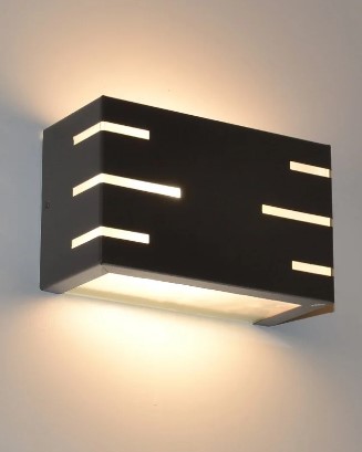 ARANDELA MURO 2 FACHOS PRETO FOSCO S/LÂMPADA