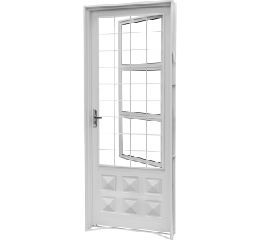 PORTA CRV INOVA BRANCA MISTA ALMOFADA COM POSTIGO QUADRICULADA 215X84X12CM- ESCOLHA OS LADOS