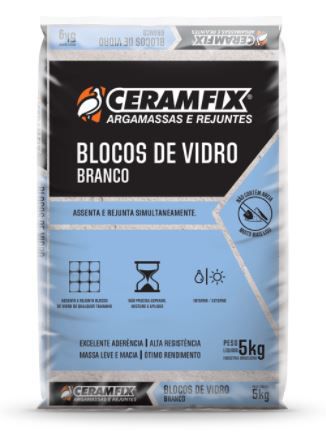 ARGAMASSA BLOCO VIDRO BRANCO 5KILOS
