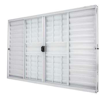 JANELA VENEZIANA ALUMINIO BRANCA 6F 200X100X8CM C/GRADE