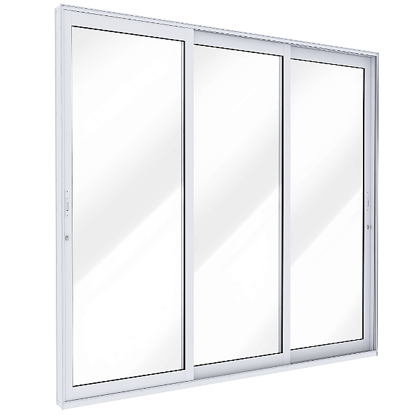 PORTA ALUMÍNIO CORRER LATERAL VD TEMPERADO 4MM 3 FL MOVEIS 235x250x12CM 9153.0 LUCASA ECCELLENTE