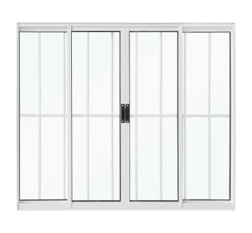 JANELA DE CORRER ALUMINIO BRANCA 4 FOLHAS 150X100X8 C/GRADE