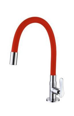 TORNEIRA COZINHA GIRATÓRIA BANCADA CANO SILICONE VERMELHA 2160 C-73