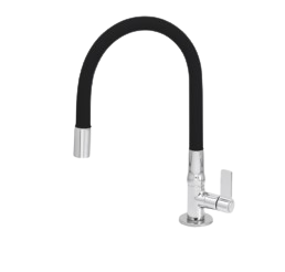 TORNEIRA COZINHA GIRATÓRIA BANCADA CANO SILICONE PRETA 2160 C-70