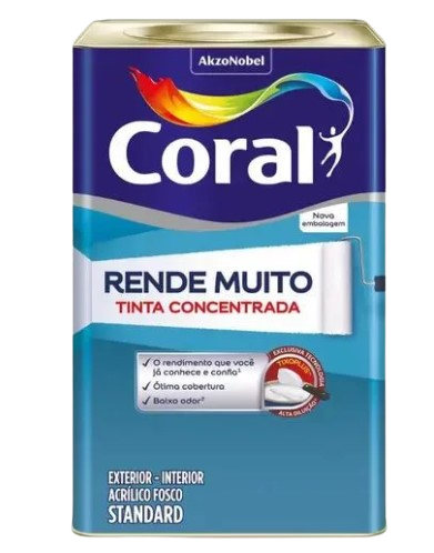 TINTA CORAL RENDE MUITO CONCENTRADA 16LTS -ESCOLHA AS CORES