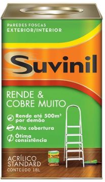 TINTA ACRÍLICA SUVINIL RENDE & COBRE MUITO 18LTS- ESCOLHA AS CORES
