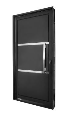 PORTA CRV IDEAL PIVOTANTE AÇO GALVANIZADO PRETA C/FRISO 108X219 R140 994871-994872