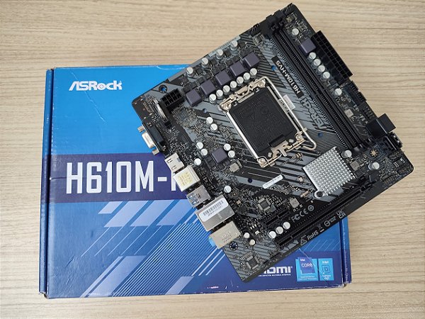 Placa Mãe Asrock H610m-hvs Ddr4 Lga1700 Micro Atx