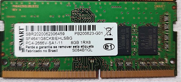 memoria smart not 8gb ddr4 2666mhz original lenovo