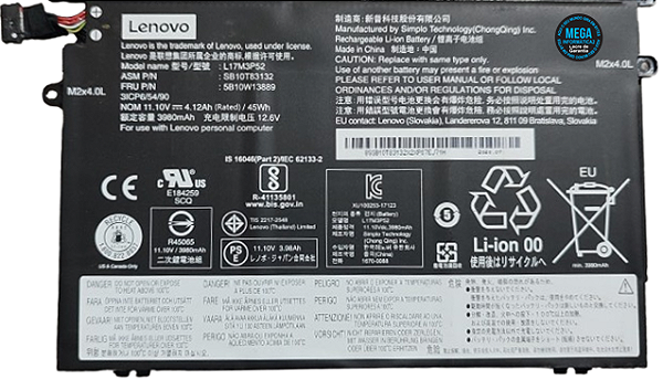 bateria original para notebook lenovo thinkpad E14 gen 1/ E15/ E480/ E490/ E580/ E590/