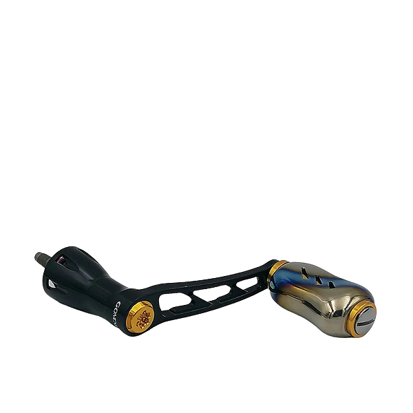 MANIVELA GOMEXUS 50MM ALUMINUM POWER MOLINETE TITANIUM KNOB - SHIMANO (TODOS) - BLACK & FLAME / GOLD DISCONT
