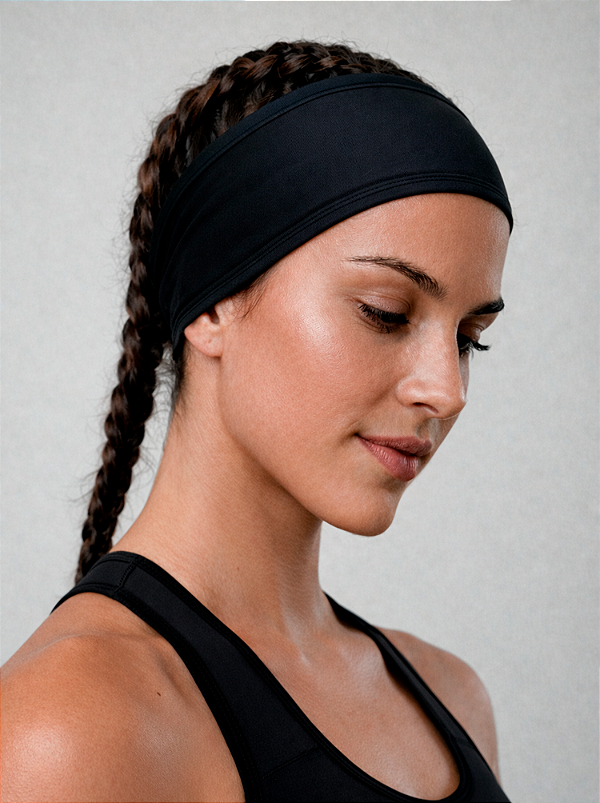 FAIXA DE CABELO PARA CORRIDA HEADBAND PRETA
