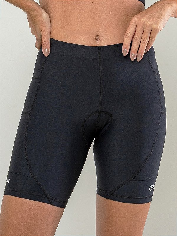 Bermuda 6 Pockets Run Black Feminina