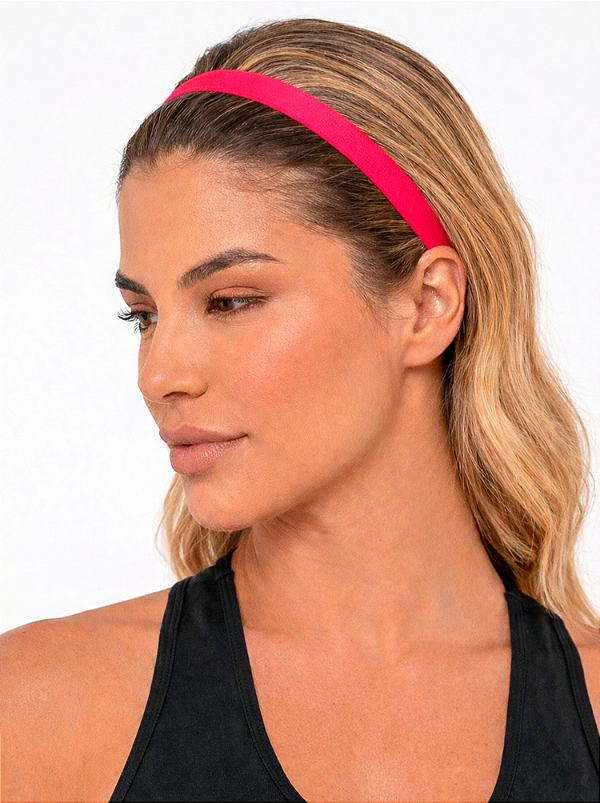 FAIXA PARA CABELO SILICONE E REGULAGEM PINK