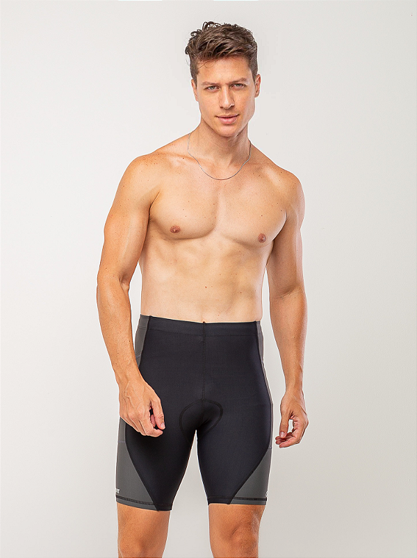 BERMUDA MULTISPORT RUN SEAM - CINZA E PRETA 2 BOLSOS MASCULINA