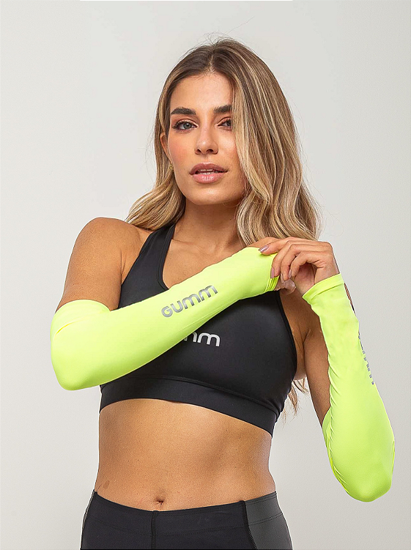 MANGUITO SPORT PROTECTION UV AMARELO FLÚOR FEMININO
