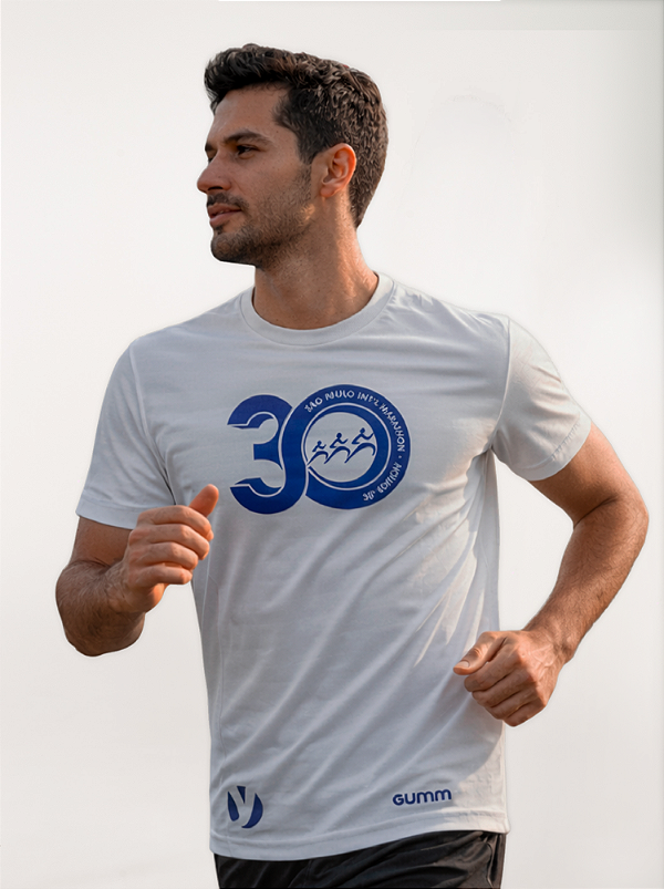 CAMISETA COMEMORATIVA MARATONA DE SÃO PAULO 2026 - BRANCA MASCULINO