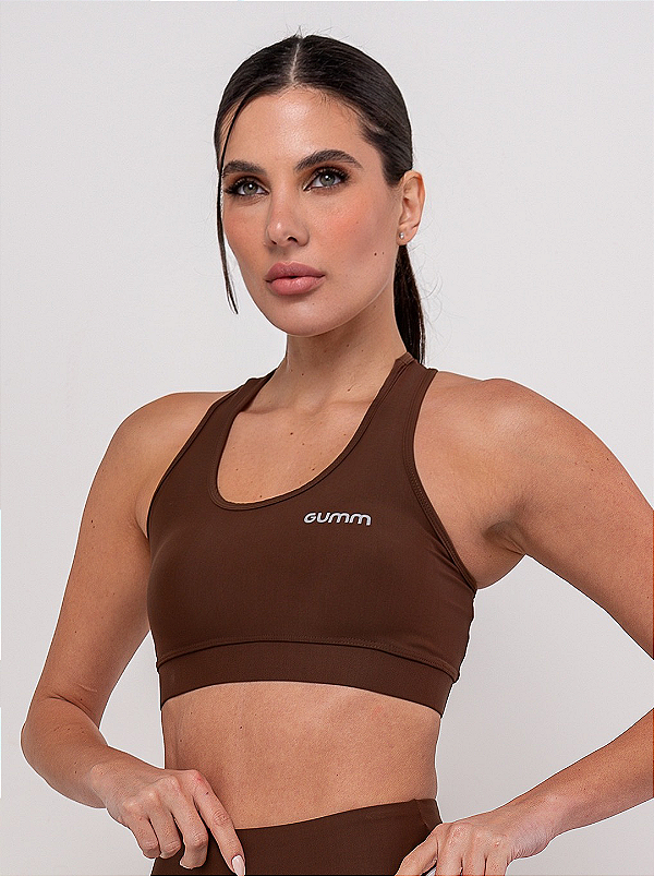 TOP NADADOR DE COMPRESSÃO CHOCOLATE COM BOJO FEMININA