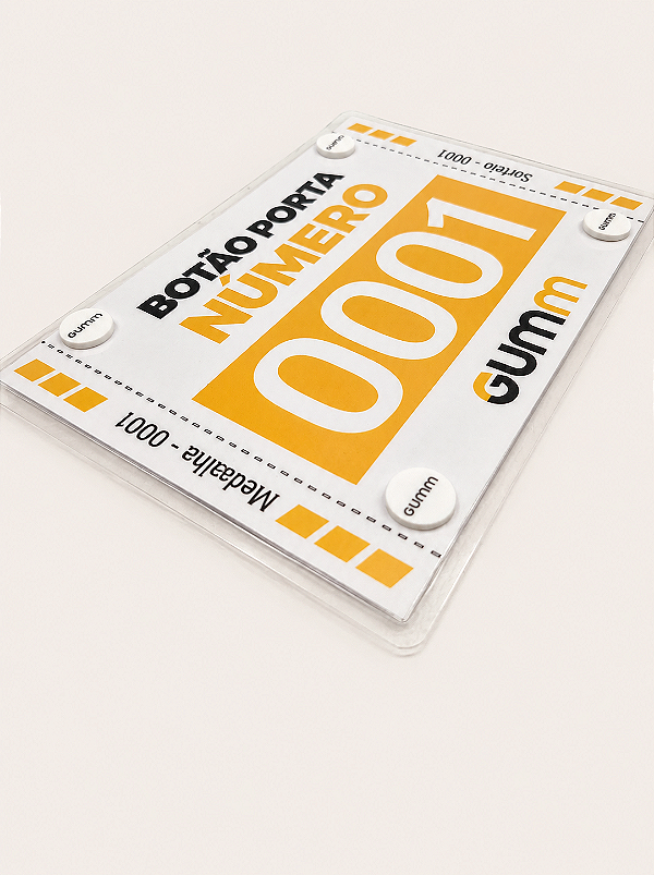 BOTTON PRENDEDOR DE NÚMERO BRANCO - KIT 4 UNIDADES