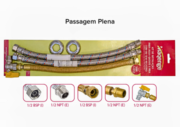 KIT P/ AQUECEDOR A GAS C/ FLEXIVEL TOMBACK E REGISTRO ESFERA 30072 / 1474