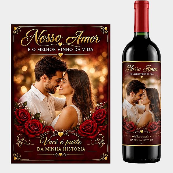 Vinho Personalizado + Quadro MDF — Arte Cestas