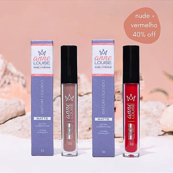 Kit Nude + Vermelho - Batom líquido matte 40%off