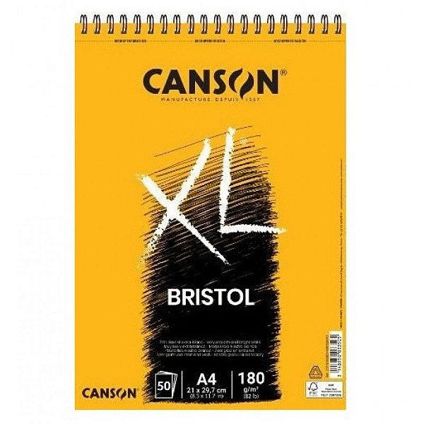 Bloco De Desenho Canson Bristol Xl 180g/m² A4 50 Folhas