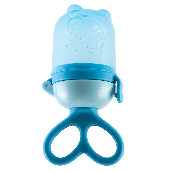 Porta-frutinhas com sugador em silicone buba azul